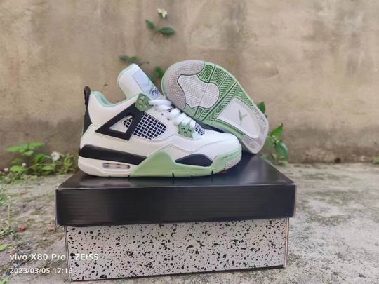 (image for) Air Jordan 4 White Black Green Men's Shoes-63